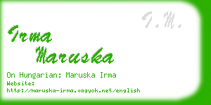 irma maruska business card